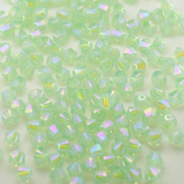 Swarovski 5328 Xilion Bead 4mm Chrysolite Opal (294) Shimmer2 Bicone.