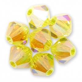 Swarovski 5328 Xilion Bead 4mm Citrine AB2x Bicone