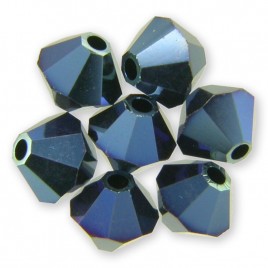 Swarovski 5328 Xilion Bead 4mm Crystal Metallic Blue 2x Bicone