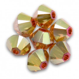 Swarovski 5328 Xilion Bead 4mm Crystal Metallic Sunshine 2x Bicone