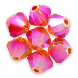 Swarovski 5328 Xilion Bead 4mm Fireopal AB2x Bicone