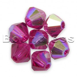 Swarovski 5328 Xilion Bead 4mm Fuchsia AB Bicone