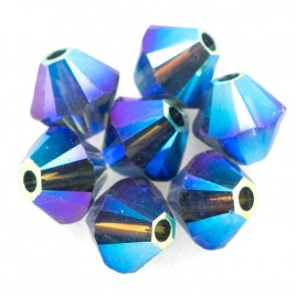 Swarovski 5328 Xilion Bead 4mm Graphite AB2x Bicone