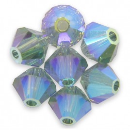 Swarovski 5328 Xilion Bead 4mm Indian Sapphire AB2x Bicone