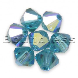 Swarovski 5328 Xilion Bead 4mm Indicolite AB Bicone