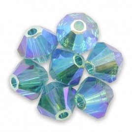 Swarovski 5328 Xilion Bead 4mm Indicolite AB2x Bicone