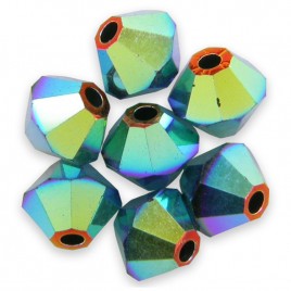 Swarovski 5328 Xilion Bead 4mm Jet AB2x Bicone
