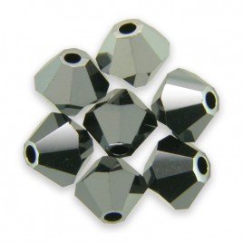 Swarovski 5328 Xilion Bead 4mm Jet Hematite2x Bicone