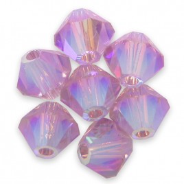 Swarovski 5328 Xilion Bead 4mm Light Amethyst AB2x Bicone