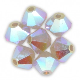 Swarovski 5328 Xilion Bead 4mm Light Grey Opal AB2x Bicone