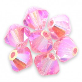 Swarovski 5328 Xilion Bead 4mm Light Rose AB2x Bicone