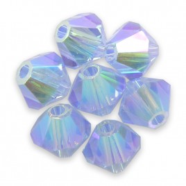 Swarovski 5328 Xilion Bead 4mm Light Sapphire AB2x Bicone