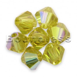 Swarovski 5328 Xilion Bead 4mm Lime AB Bicone