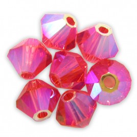 Swarovski 5328 Xilion Bead 4mm Padparadascha AB2x Bicone