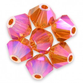 Swarovski 5328 Xilion Bead 4mm Topaz AB2x Bicone