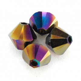 Swarovski 5328 Xilion Bead 5mm Crystal Rainbow Dark 2x Bicone