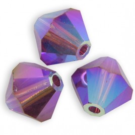 Swarovski 5328 Xilion Bead 6mm Amethyst AB2x Bicone