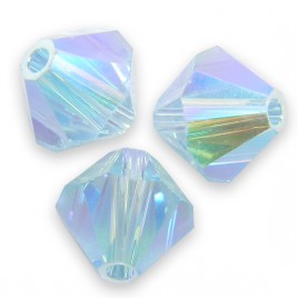 Swarovski 5328 Xilion Bead 6mm Aquamarine AB2x Bicone
