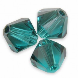 Swarovski 5328 Xilion Bead 6mm Blue Zircon Satin Bicone