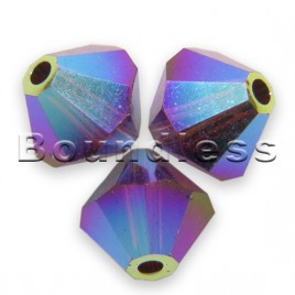 Swarovski 5328 Xilion Bead 6mm Burgundy AB2x Bicone