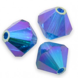 Swarovski 5328 Xilion Bead 6mm Capri Blue AB2x Bicone
