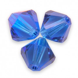 Swarovski 5328 Xilion Bead 6mm Capri Blue Bicone