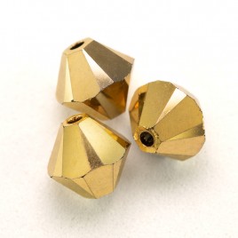 Swarovski 5328 Xilion Bead 6mm Crystal Aurum 2x Bicone