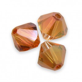 Swarovski 5328 Xilion Bead 6mm Crystal Copper Bicone