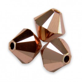 Swarovski 5328 Xilion Bead 6mm Crystal Rose Gold 2x Bicone