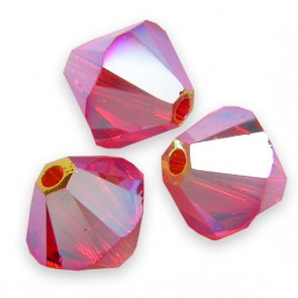 Swarovski 5328 Xilion Bead 6mm Fireopal AB2x Bicone