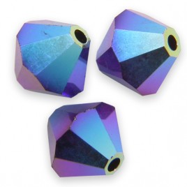 Swarovski 5328 Xilion Bead 6mm Garnet AB2x Bicone