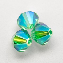 Swarovski 5301 Bead 6mm Light Emerald AB2x Bicone