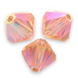 Swarovski 5328 Xilion Bead 6mm Light Peach AB2x Bicone