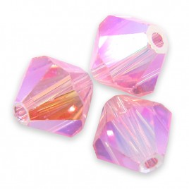 Swarovski 5328 Xilion Bead 6mm Light Rose AB2x Bicone
