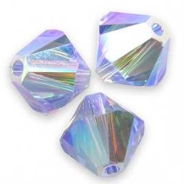 Swarovski 5328 Xilion Bead 6mm Light Sapphire AB2x Bicone