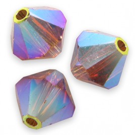 Swarovski 5328 Xilion Bead 6mm Light Smoked Topaz AB2x Bicone
