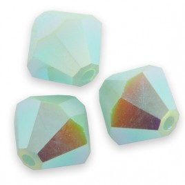 Swarovski 5328 Xilion Bead 6mm Mint Alabaster AB2x Bicone
