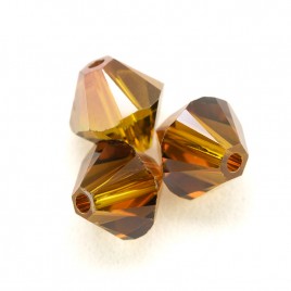 Swarovski 5328 Xilion Bead 6mm Olivine Copper Bicone