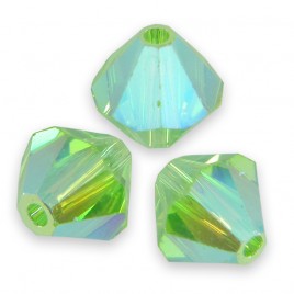 Swarovski 5328 Xilion Bead 6mm Peridot AB2x Bicone