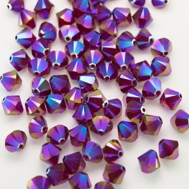 Swarovski 5328 Xilion Bead 6mm Siam (208) Shimmer2 Bicone