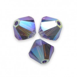 Swarovski 5328 Xilion Bead 6mm Tanzanite AB2x Bicone