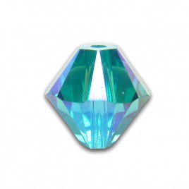 Swarovski 5328 Xilion Bead 8mm Blue Zircon AB2x Bicone