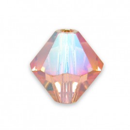 Swarovski 5328 Xilion Bead 8mm Light Peach AB2x Bicone