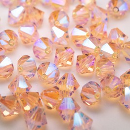 Swarovski 5328 Xilion Bead 8mm Light Peach AB2x Bicone