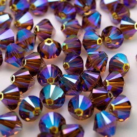 Swarovski 5328 Xilion Bead 8mm Smoked Topaz AB2x Bicone