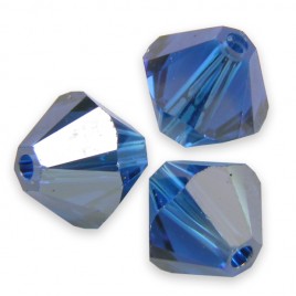 Swarovski 5328 Xillion Bead 6mm Capri Blue Satin Bicone