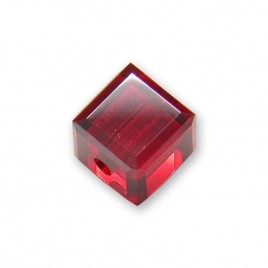 Swarovski 5601 4mm Light Siam Satin Cube Bead