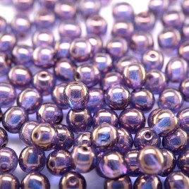 Sweet lavender Iridescent Lustre 6mm round Czech glass druk beads - Retail system