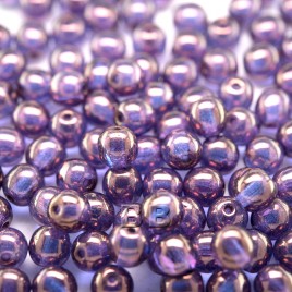 Sweet Lavender Iridescent Lustre 6mm round Czech glass druk beads