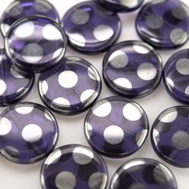 Tanzanite Peacock Disc 17mm Pressed Czech Glass Bead